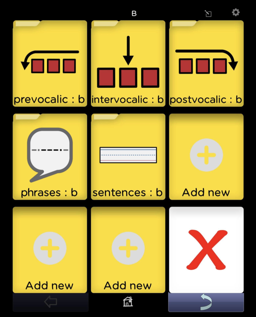 BRIDGE Communication affordable AAC app. Articulation practice boards.