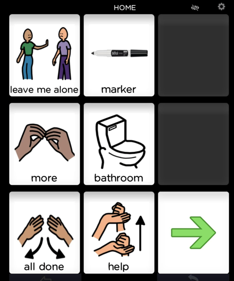 BRIDGE Communication affordable AAC app. Customize communication board for making requests.