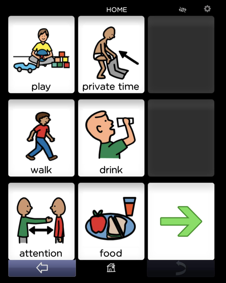 BRIDGE Communication affordable AAC app. Customize communication board for item activity choices.