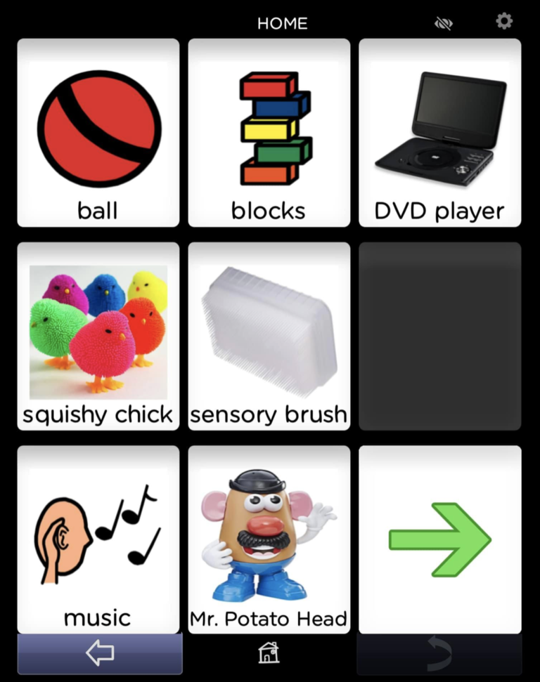 BRIDGE Communication affordable AAC app. Customize communication board for item activity choices.